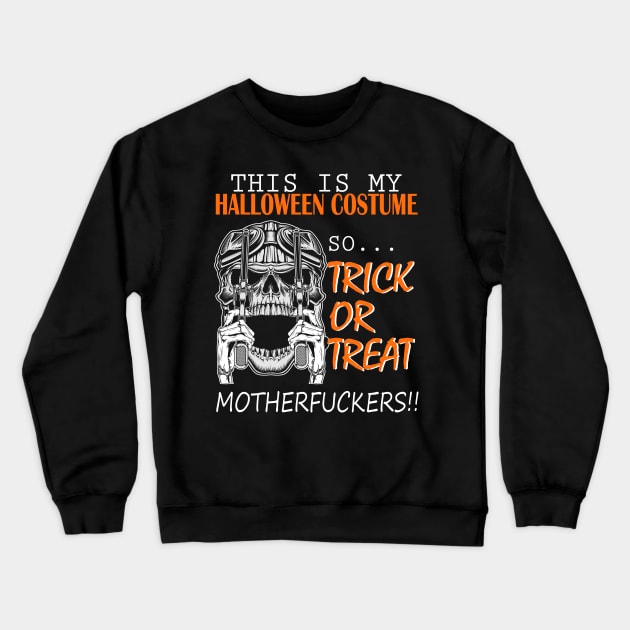 Easy Halloween Costume with Skull and Guns Crewneck Sweatshirt by Halloween Merch